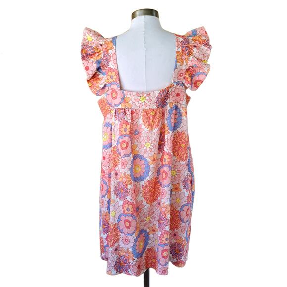 Tuckernuck x Cameran Eubanks Wimberly Folly Floral Hazel Flutter Sleeve Dress XL - Picture 5 of 14